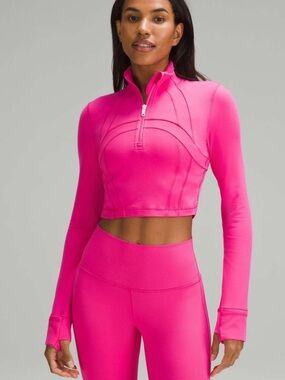 Lululemon Define Cropped Half Zip *Luon Sonic Pink